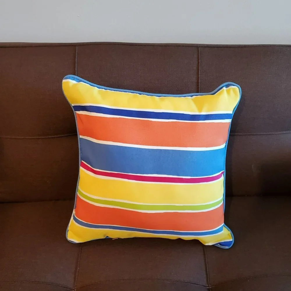 Colorful Gnome Accent Pillows, Set of 2, Blue Yellow, Gnome Sweet Gnome NEW